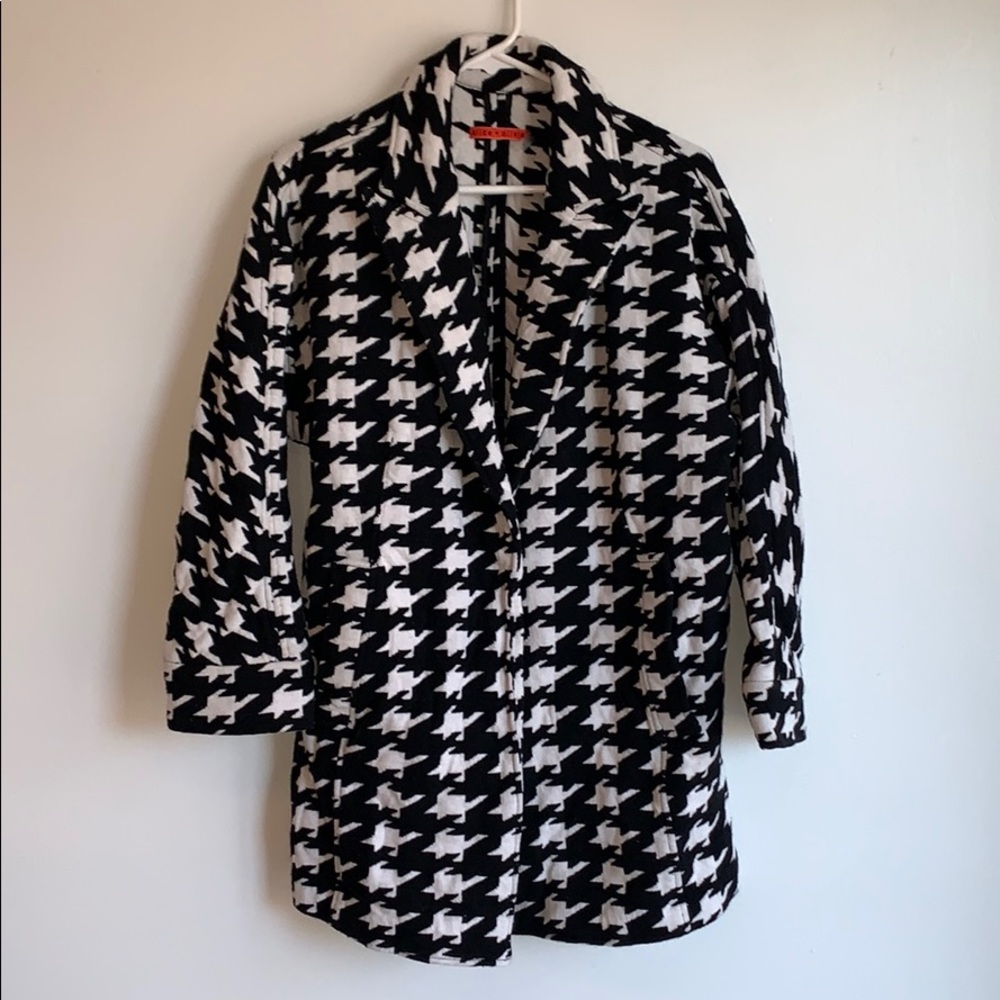 Alice + Olivia Houndstooth Peacoat Blazer